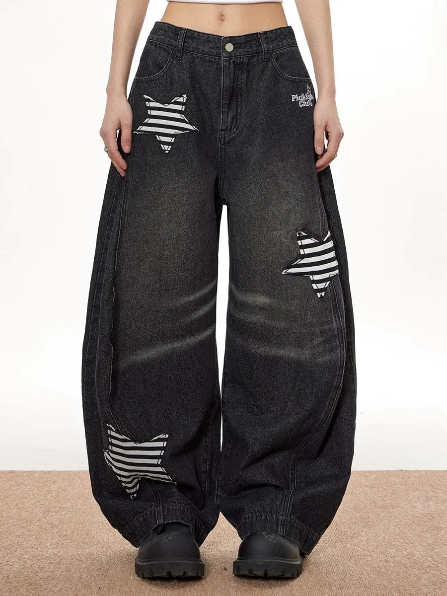 'Pickled Club' Oversized Rabbit Ear Denim Pants (Copy) AlielNosirrah