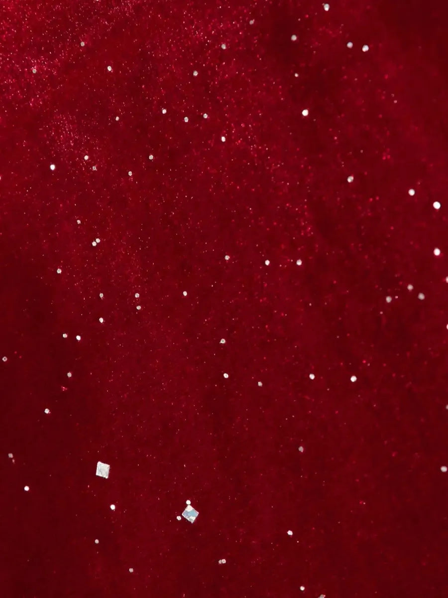 'Red Rose' Holiday Red Hollow Out Lace Velvet Dress AlielNosirrah