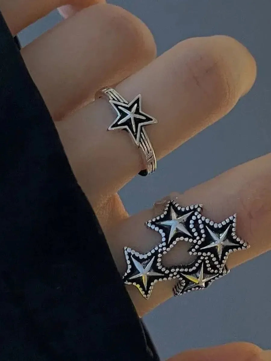 'Starry' Star Shape Grunge Rings Set AlielNosirrah
