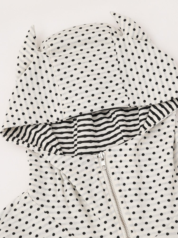 'Dotty Devil' Polka Dot Devil-Horn Hoodie & Trouser Set AlielNosirrah