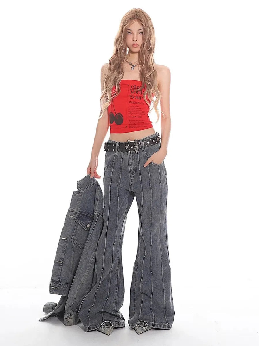 'Cherry Vodka' Y2k Cherry Print Strap Top AlielNosirrah