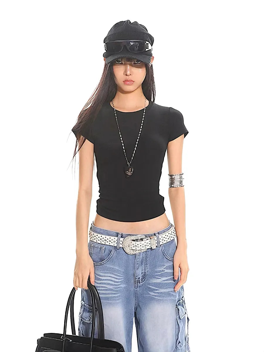 'Twisted Zone' Y2k Elastic Basic Knot Back Top AlielNosirrah