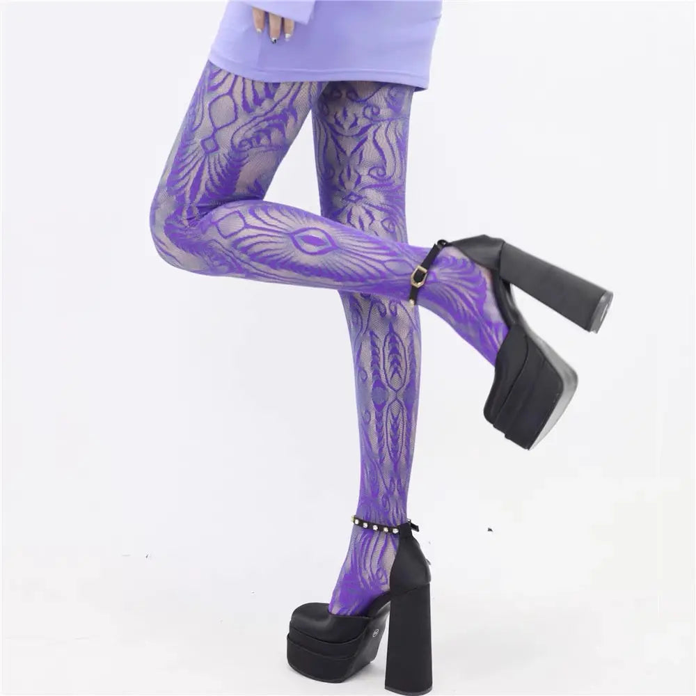 AlielNosirrah- 'Totem' Pastel Lace Hollow-out Tights