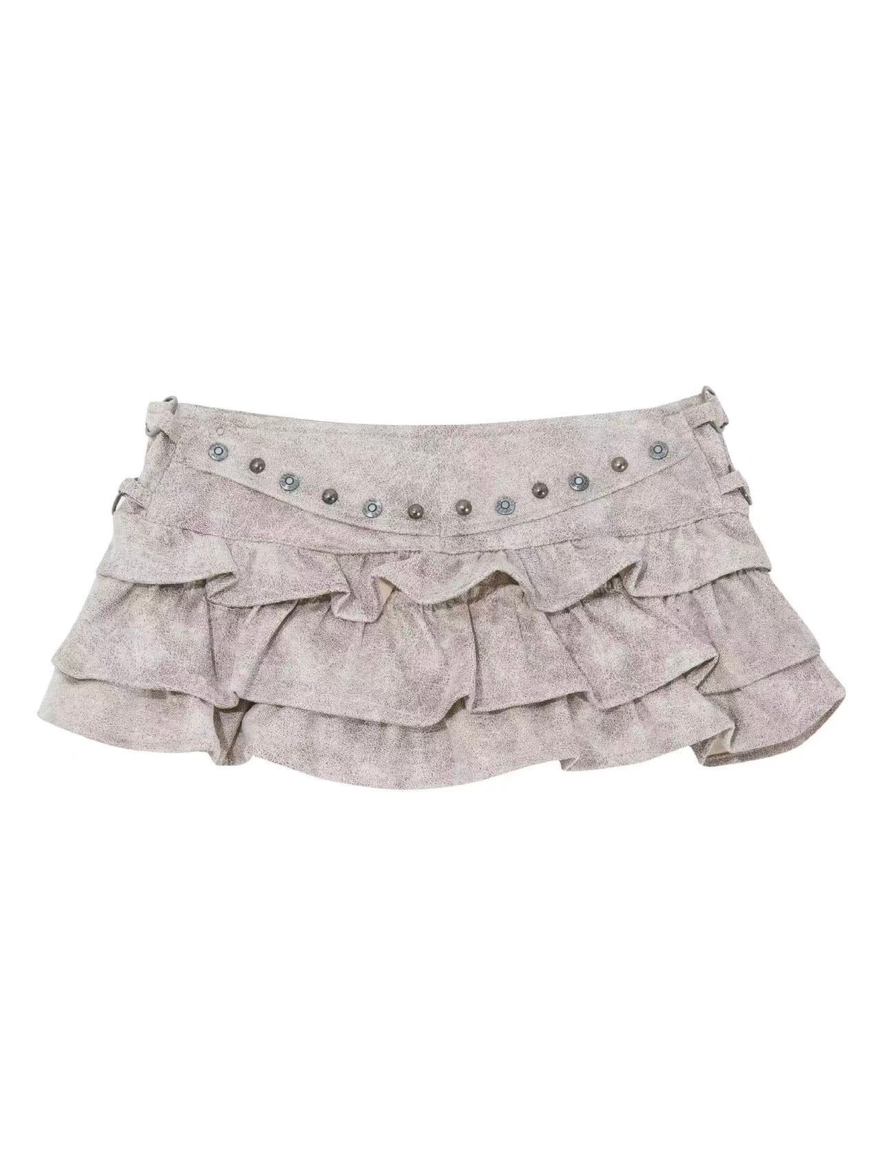 'Eclipse' PU Leather Pleated A-Line Skirt AlielNosirrah