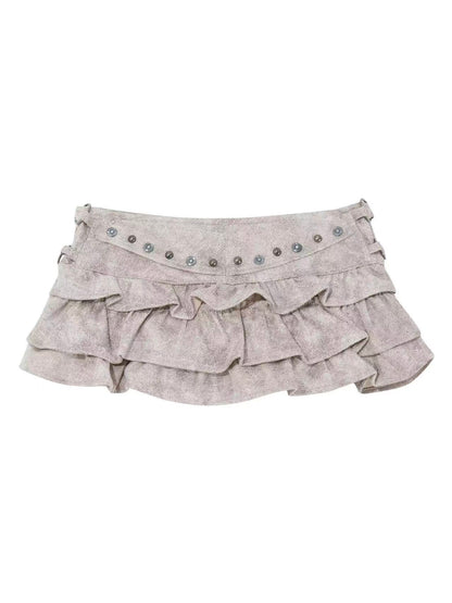 'Eclipse' PU Leather Pleated A-Line Skirt AlielNosirrah