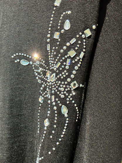 'Glow Her' Y2k Dark Feminine Rhinestone Sparkle Butterfly Shrug Bolero Top AlielNosirrah