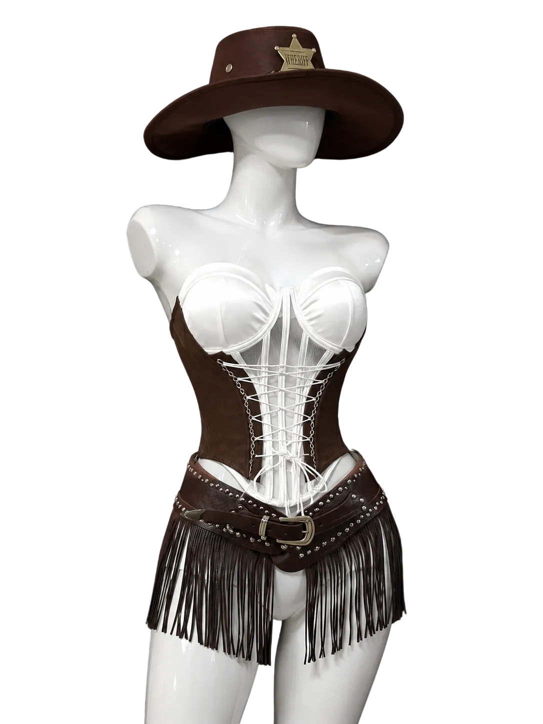 'Wild west' Cowgirl Style Corset 4 Pcs Halloween Costume