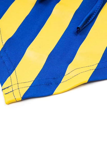 'Game On' Contrast Stripe Lace-Up Bandeau Top