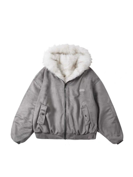 'Vandal Duo' Double-Sided Suede and Vegan Fur Jacket AlielNosirrah