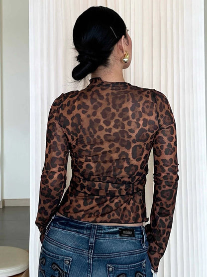 ’Wild Nature' Fluffy Y2k Leopard Print Shirts AlielNosirrah