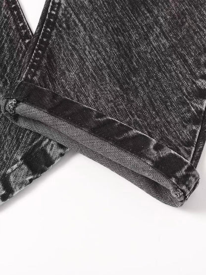 'CrossDazzle' Vintage Cross Rhinestone Long Jeans