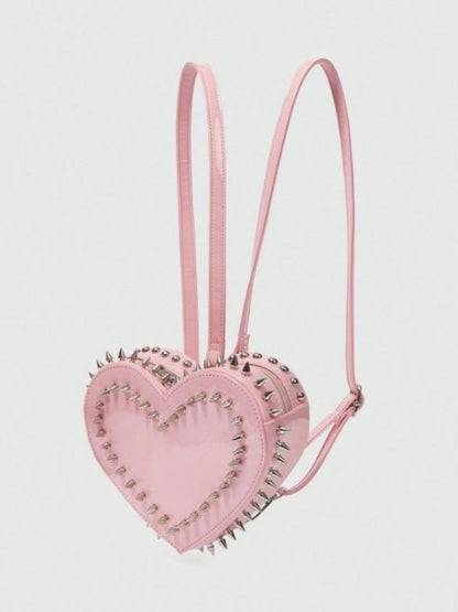 'Heart Rucksack' Heart Rivet Design Chain Backpack