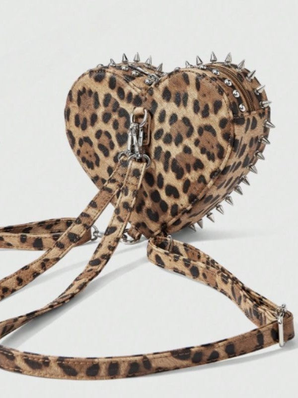 'Heart Rucksack' Heart Rivet Design Chain Backpack