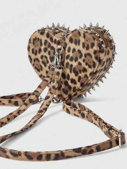 'Heart Rucksack' Heart Rivet Design Chain Backpack