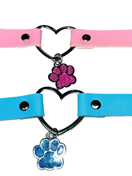 'Catfish' Kawaii Goth Squins Pendants Cat Paw Choker AlielNosirrah