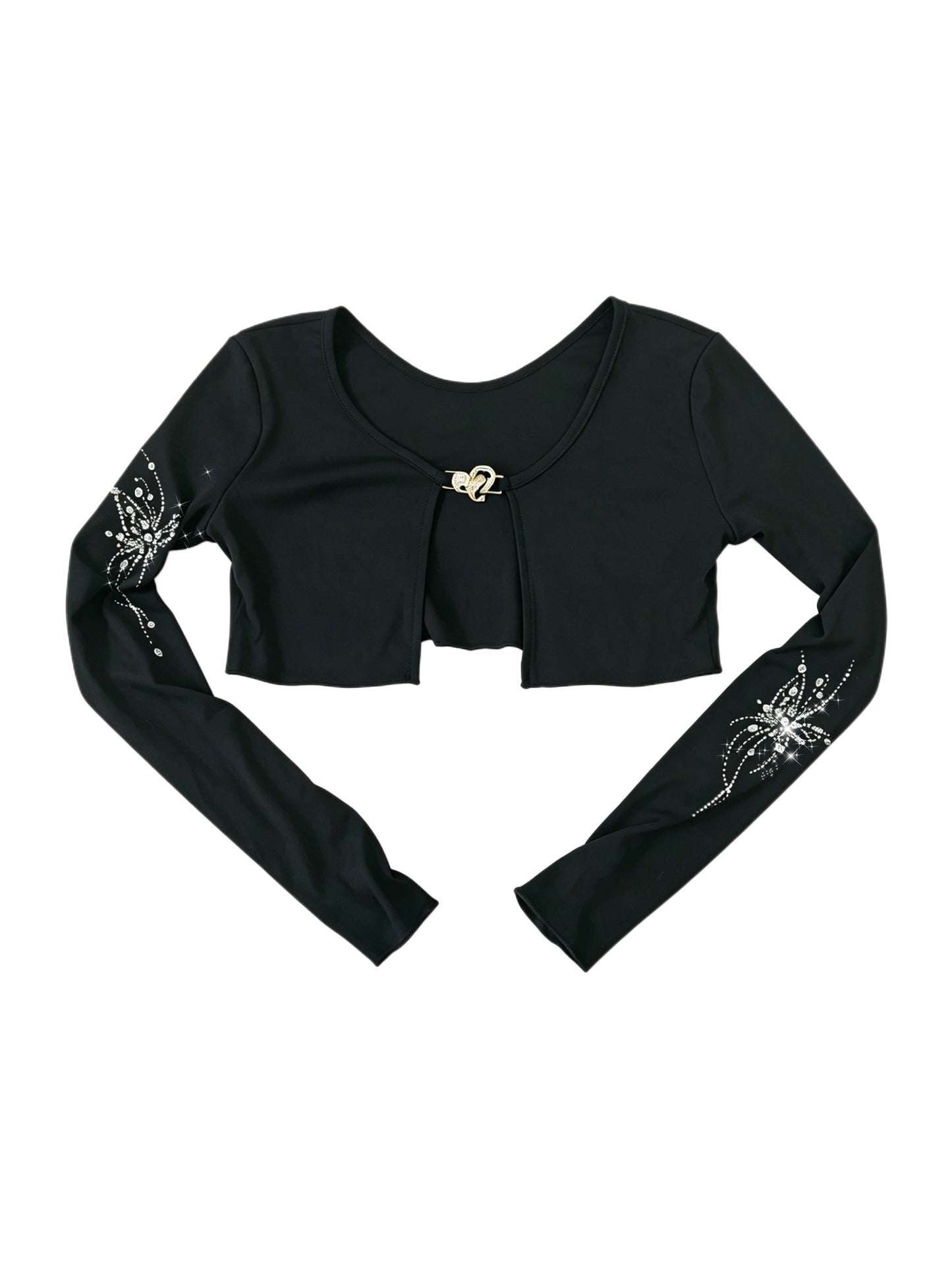 'Glow Her' Y2k Dark Feminine Rhinestone Sparkle Butterfly Shrug Bolero Top AlielNosirrah