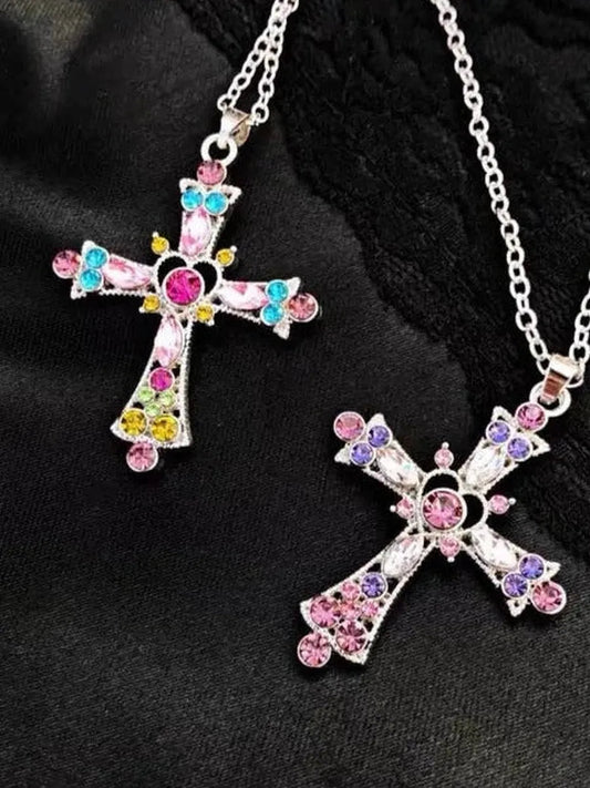 'Sugarcoat' E-girl Colorful Cross Necklace AlielNosirrah