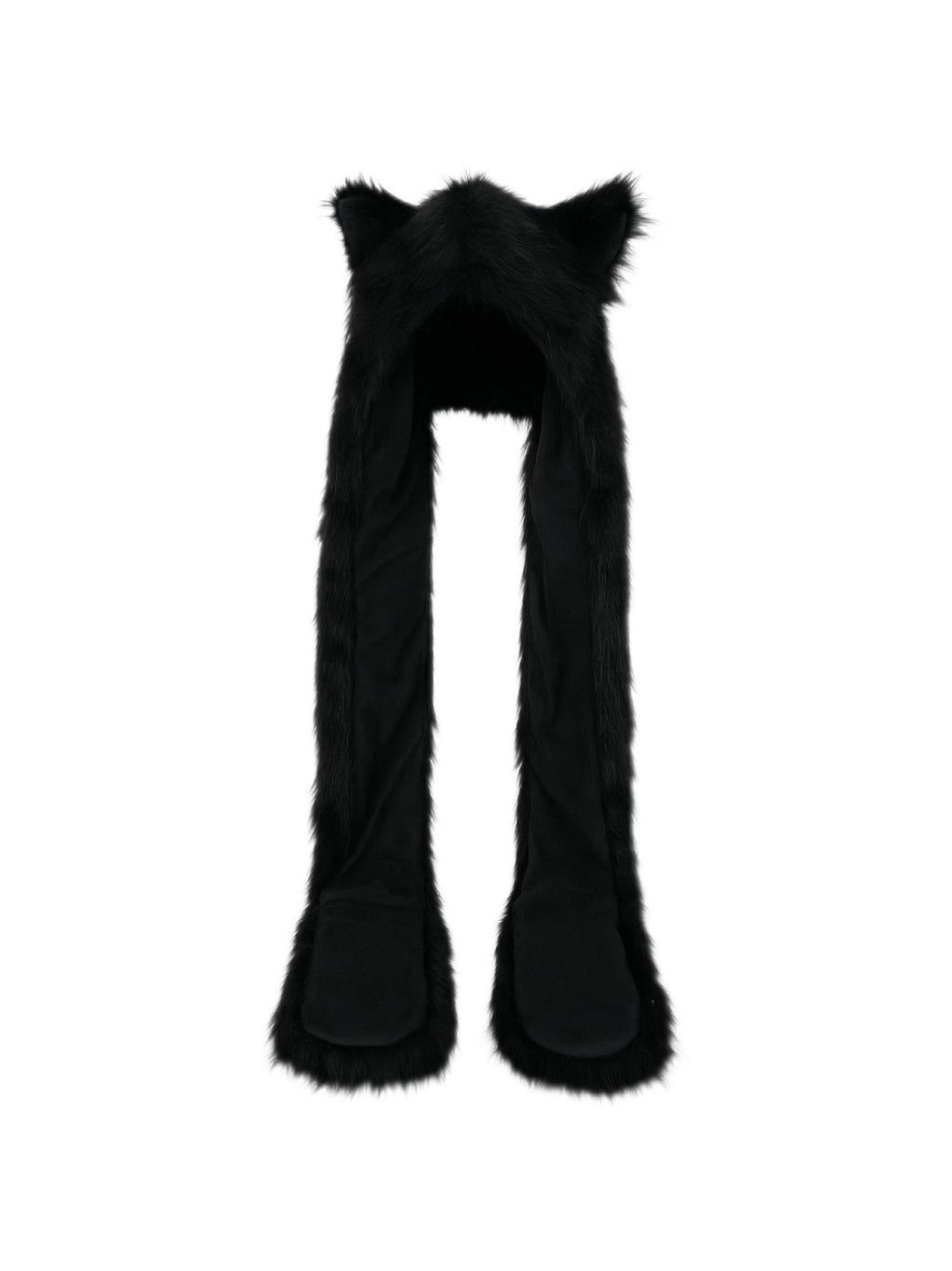 'Black Cat' Y2k Fluffy Cat Hat & Scarf AlielNosirrah