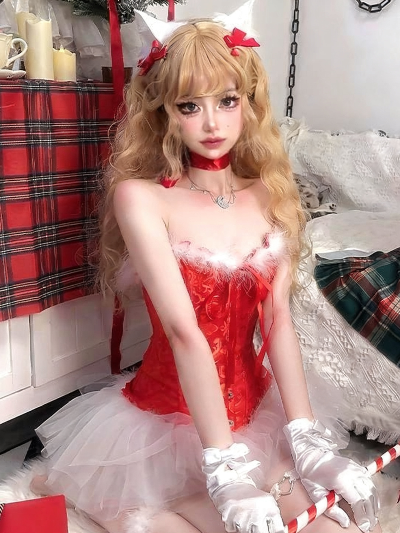 'Holly Night' Christmas Strapless Two-Piece Skirt Set (Copy) AlielNosirrah