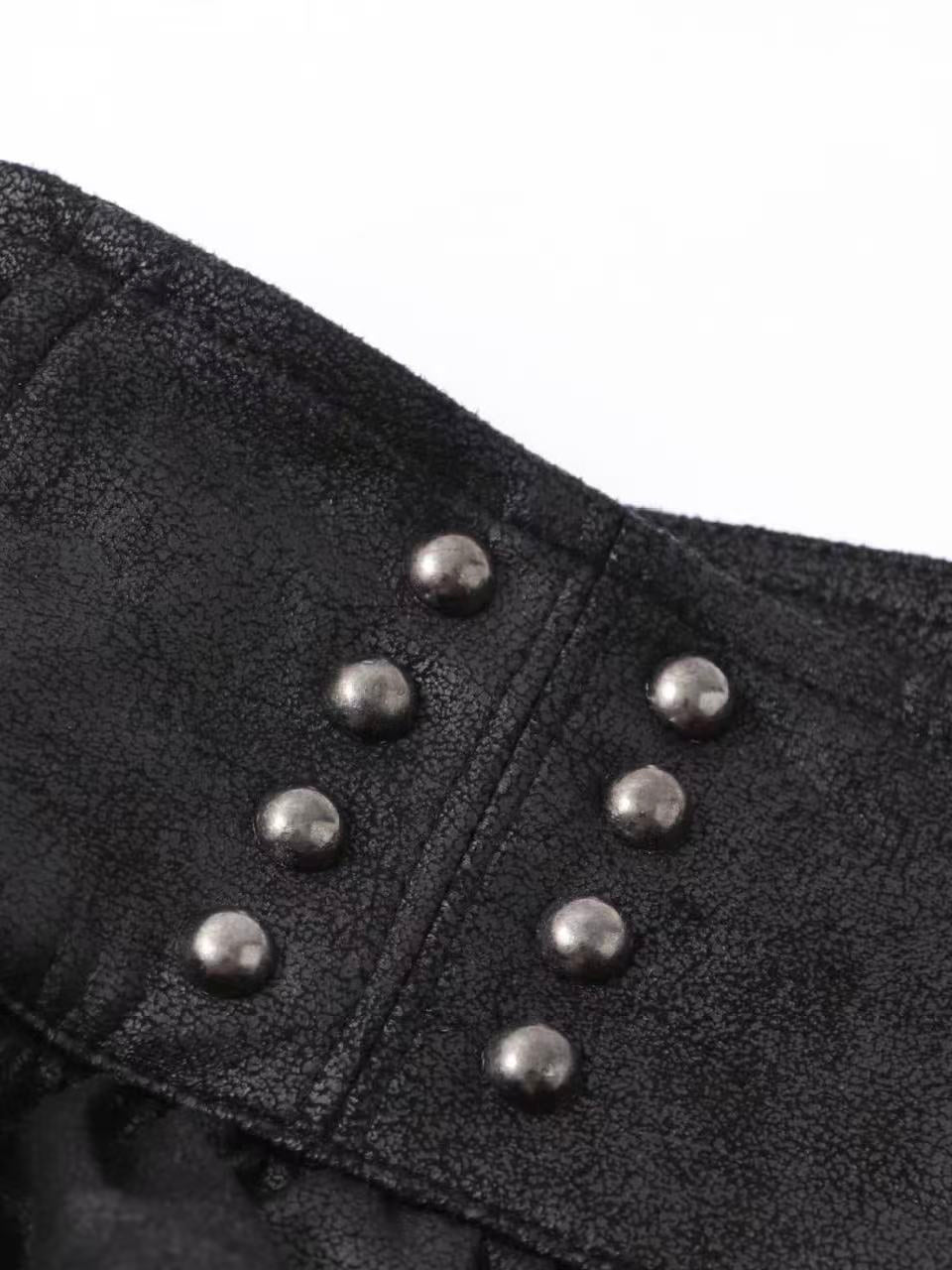 'Eclipse' PU Leather Pleated A-Line Skirt AlielNosirrah