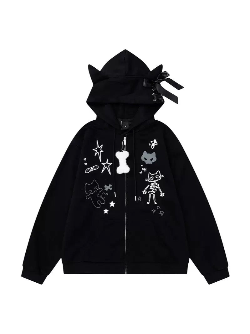 'Naughty Me' Kawaii Streetstyle Cat Ears Ribbon Sweater AlielNosirrah