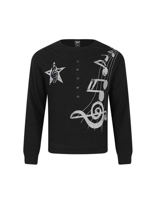 'BeatStreet' Street Music Note Print Long Sleeve Top