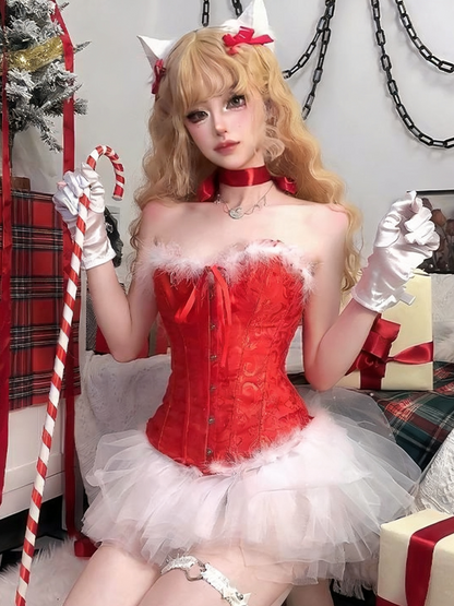 'Holly Night' Christmas Strapless Two-Piece Skirt Set (Copy) AlielNosirrah