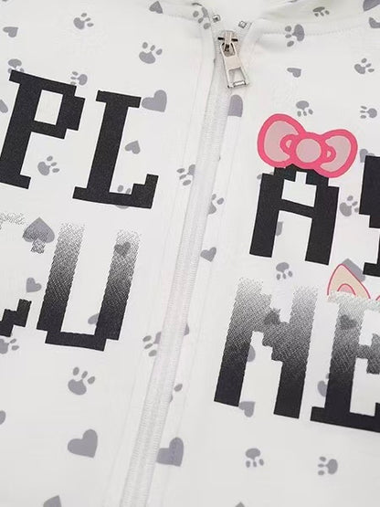'Paw Sweetie' Sweet Animal Paw Print Y2K Jacket (Copy) AlielNosirrah