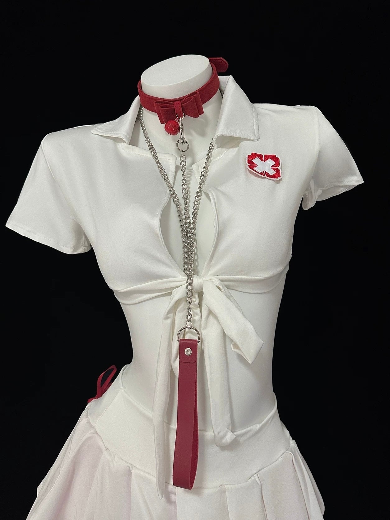 'Private Care' Halloween Sexy Crop Top Skirt Nurse Costume AlielNosirrah