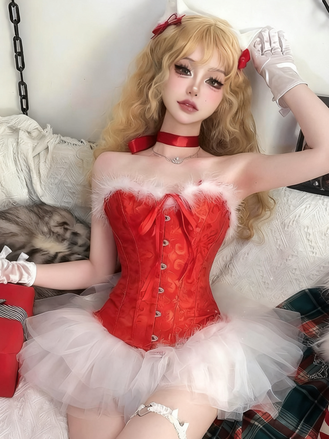 'Holly Night' Christmas Strapless Two-Piece Skirt Set (Copy) AlielNosirrah