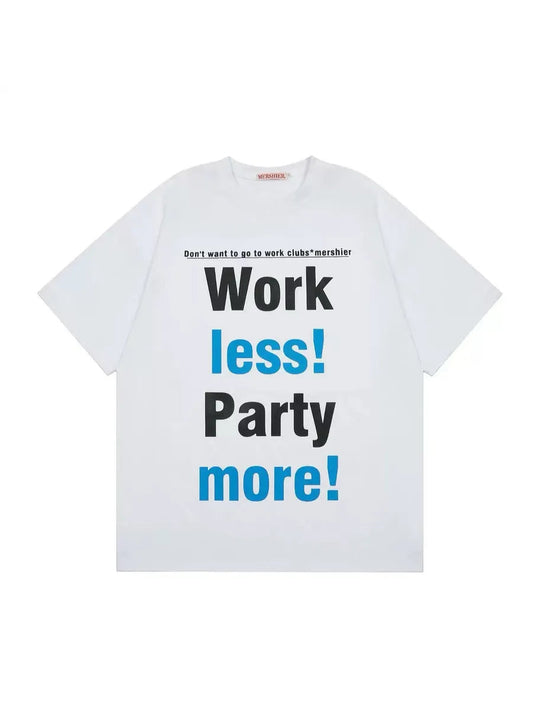 'Party Time' Y2k Streetstyle Baddie Slogan Oversized Shirts AlielNosirrah