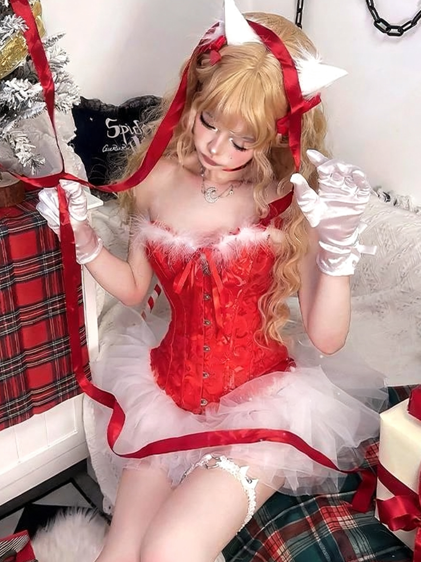 'Holly Night' Christmas Strapless Two-Piece Skirt Set (Copy) AlielNosirrah