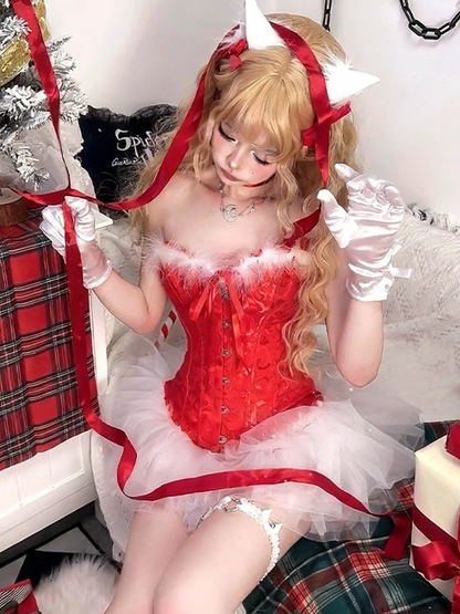 'Holly Night' Christmas Strapless Two-Piece Skirt Set (Copy) AlielNosirrah