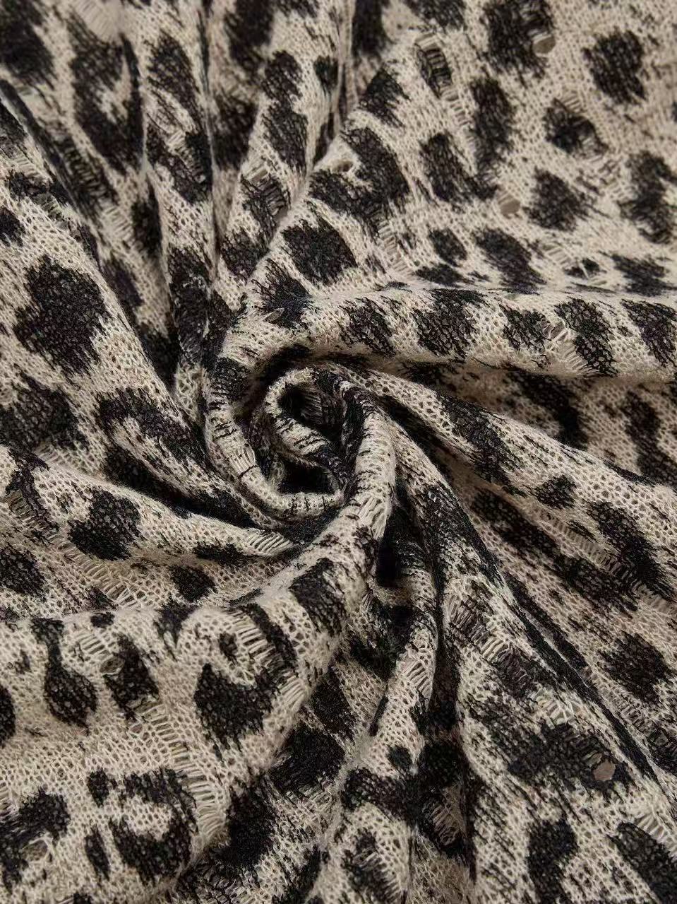 'Golden Claws' Leopard Drawstring Off-Shoulder Long Sleeve (Copy) AlielNosirrah