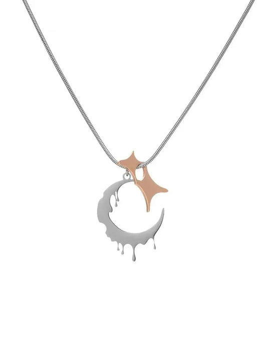 'New Moon' Melting Moon Star Necklace AlielNosirrah
