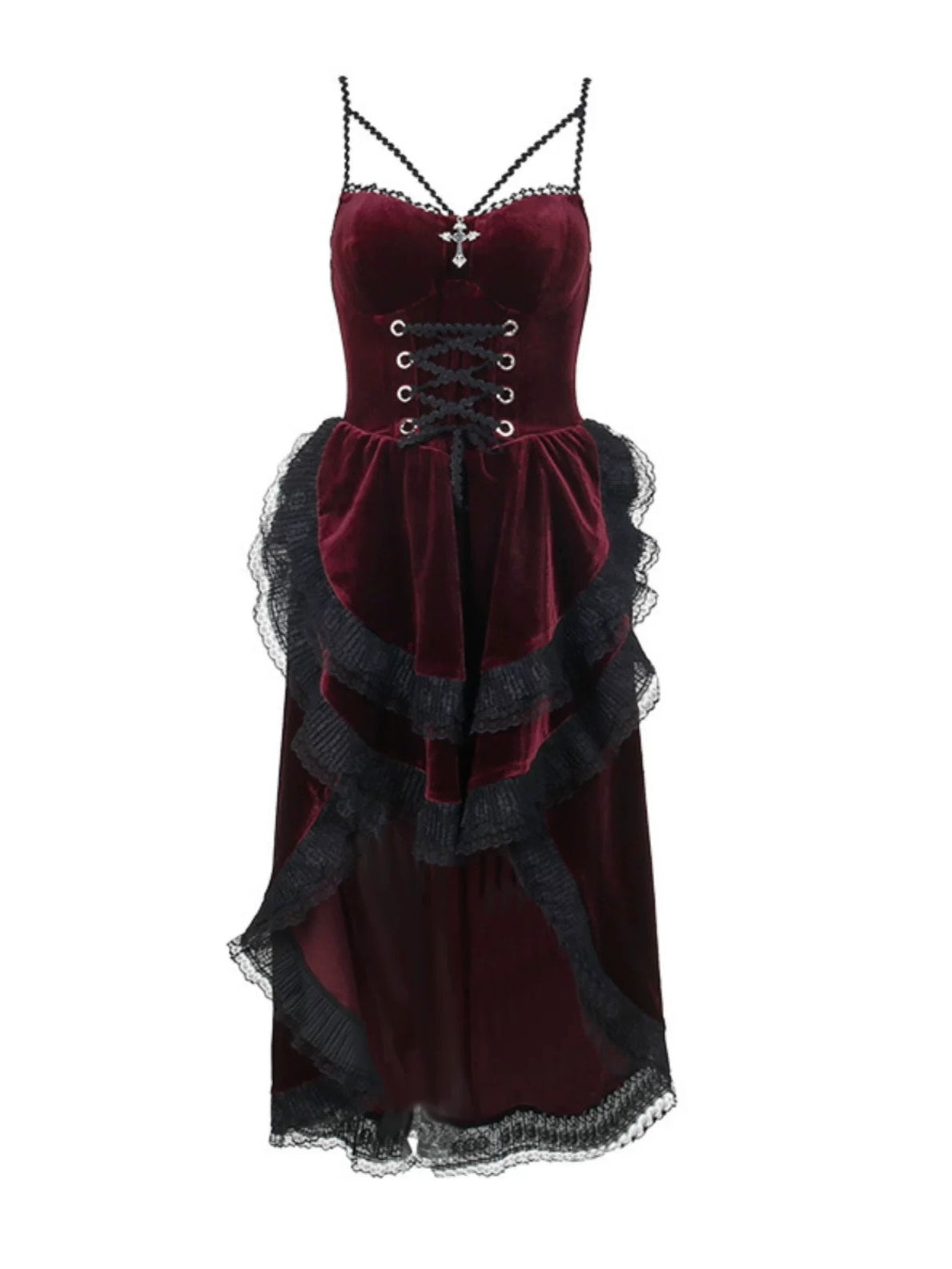 'Velvet Vampiress' Witch Vampire Bride Costume Gothic Halloween Cosplay Outfit AlielNosirrah
