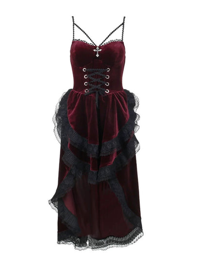 'Velvet Vampiress' Witch Vampire Bride Costume Gothic Halloween Cosplay Outfit AlielNosirrah
