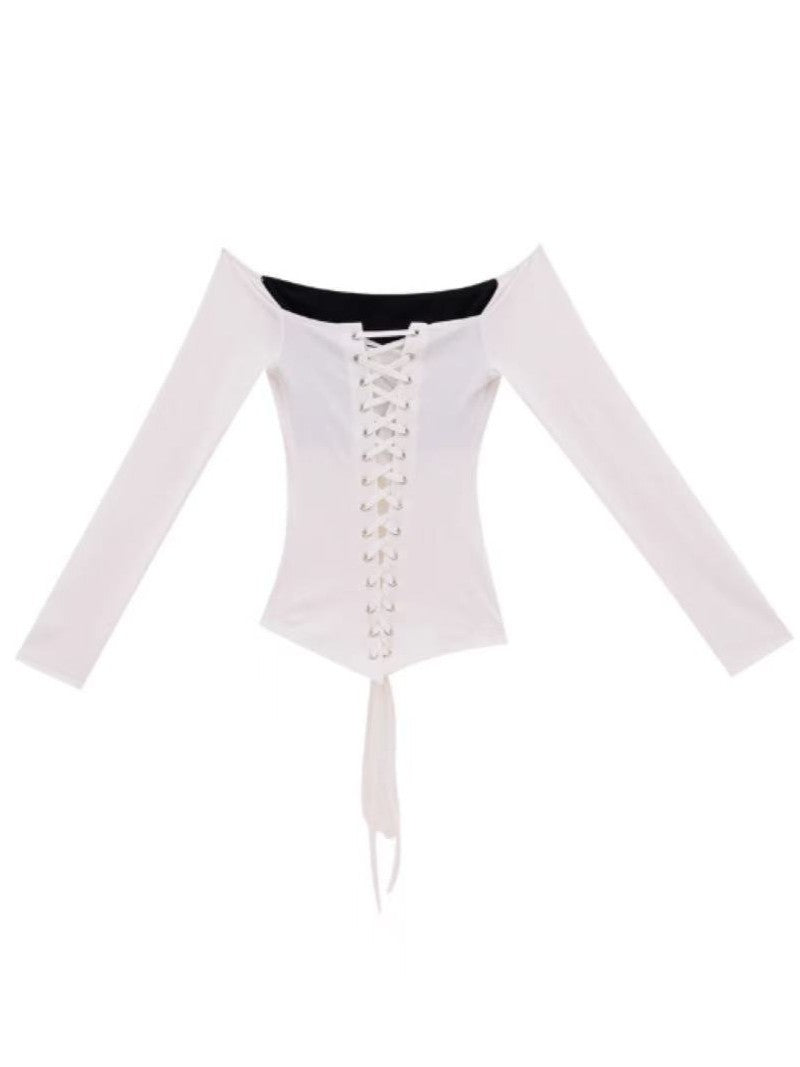 ’Urban Temptress' Color-Block Off-Shoulder Tie Top (Copy) AlielNosirrah