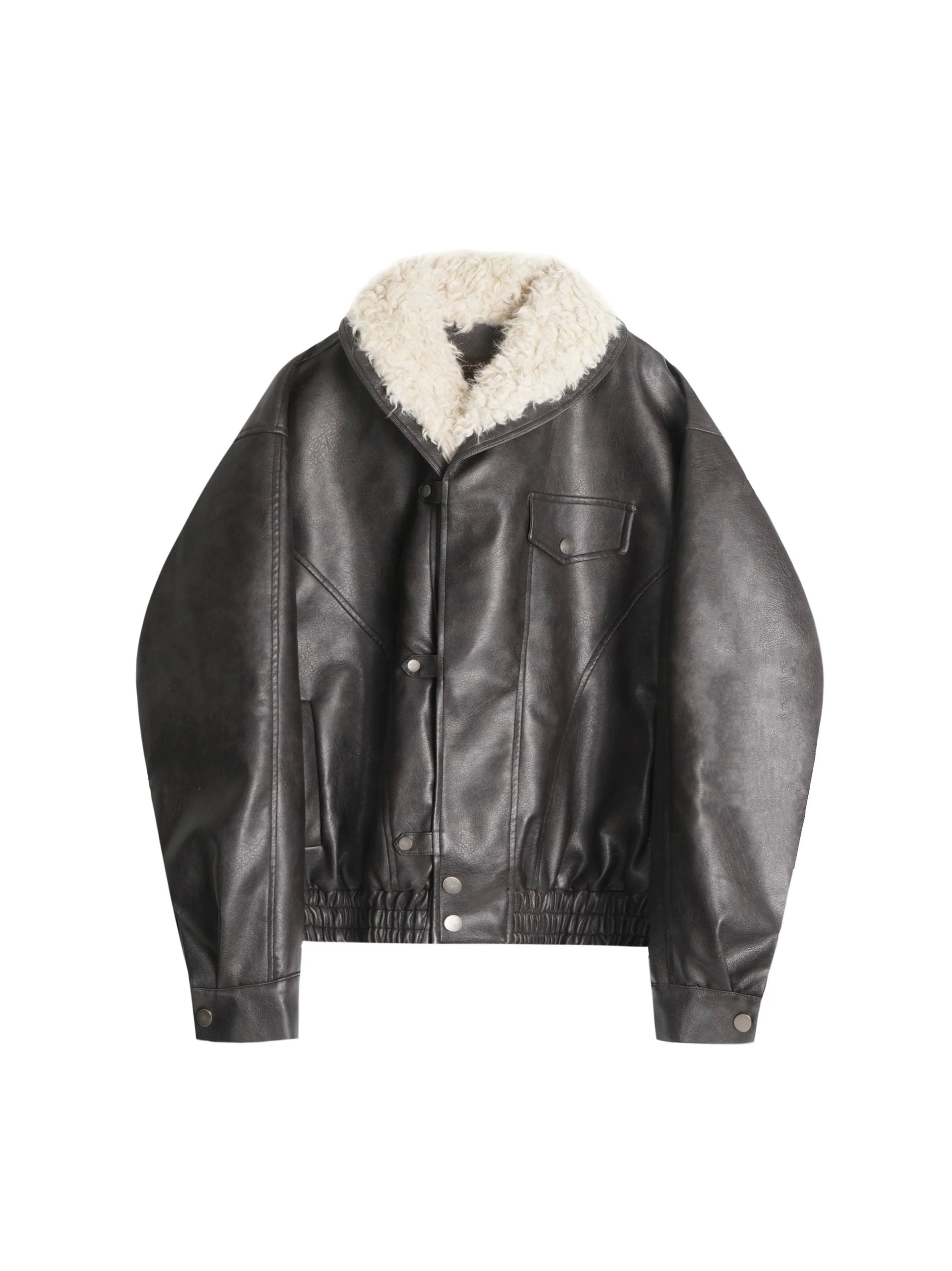 'Velvet Dawn' Shearling-Lined Faux Leather Jacket AlielNosirrah