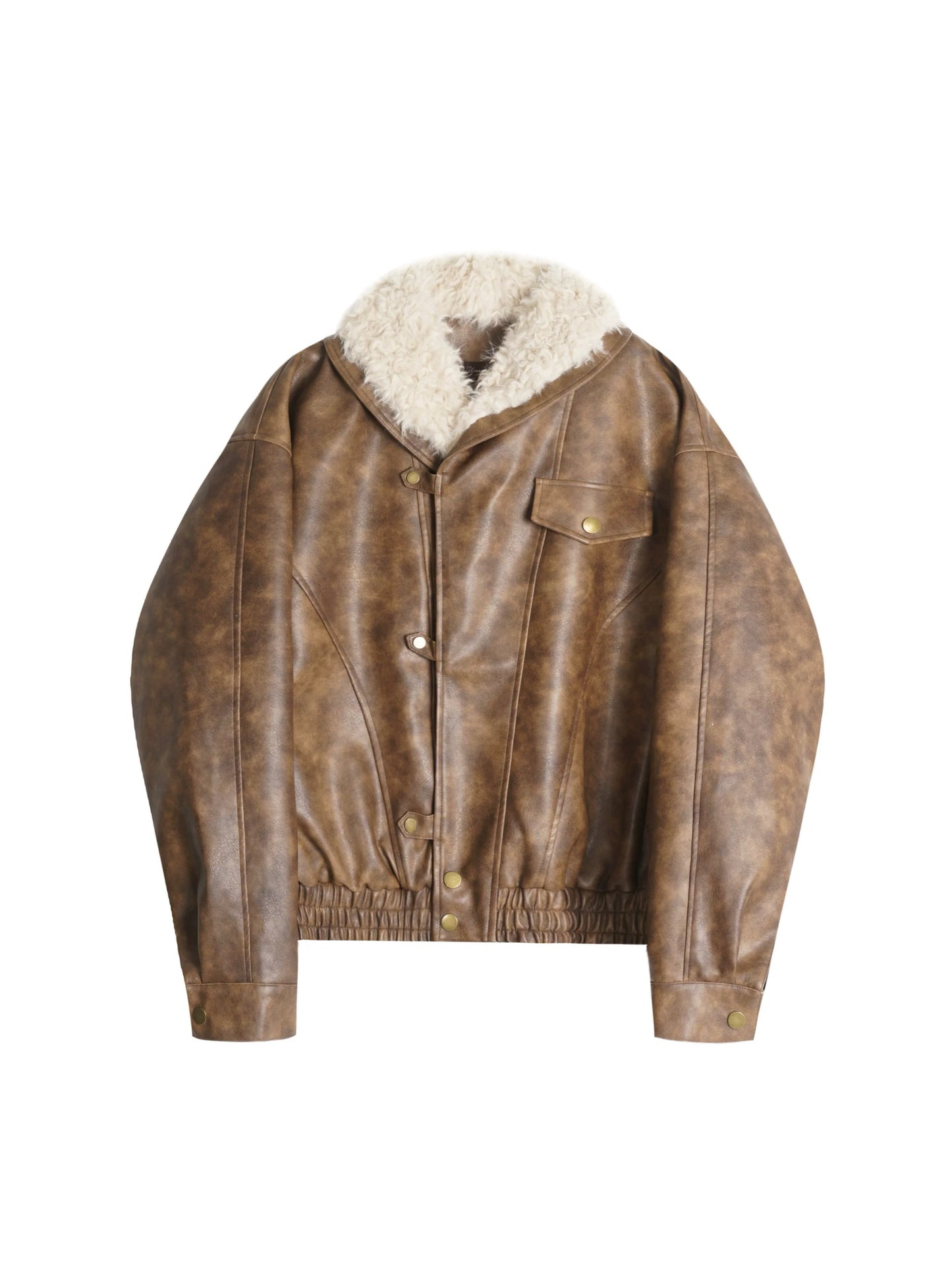 'Velvet Dawn' Shearling-Lined Faux Leather Jacket AlielNosirrah