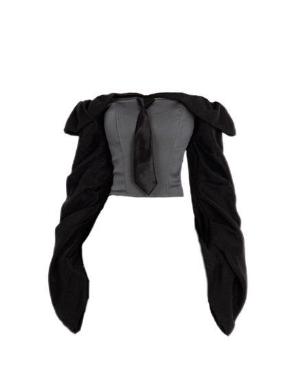 ’Schoolgirl' Off-Shoulder College Style Long Sleeve Shirt AlielNosirrah