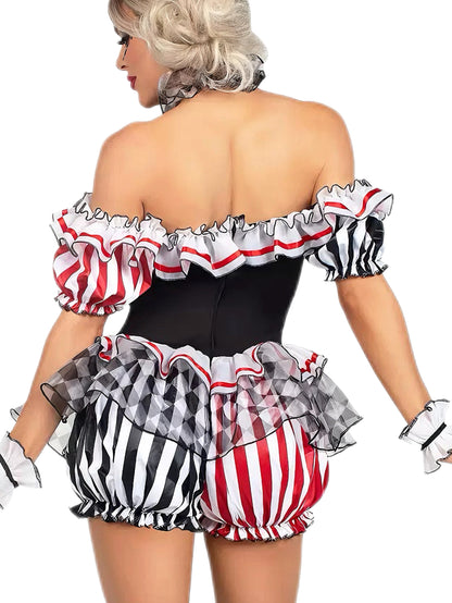 'Carnival Twist' Halloween Circus Clown Cosplay Costume Set
