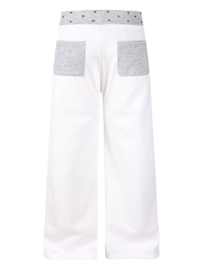 'Mantra'Studded Waistband Drawstring Wide Leg Sweatpants