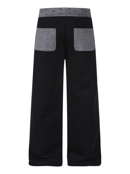 'Mantra'Studded Waistband Drawstring Wide Leg Sweatpants