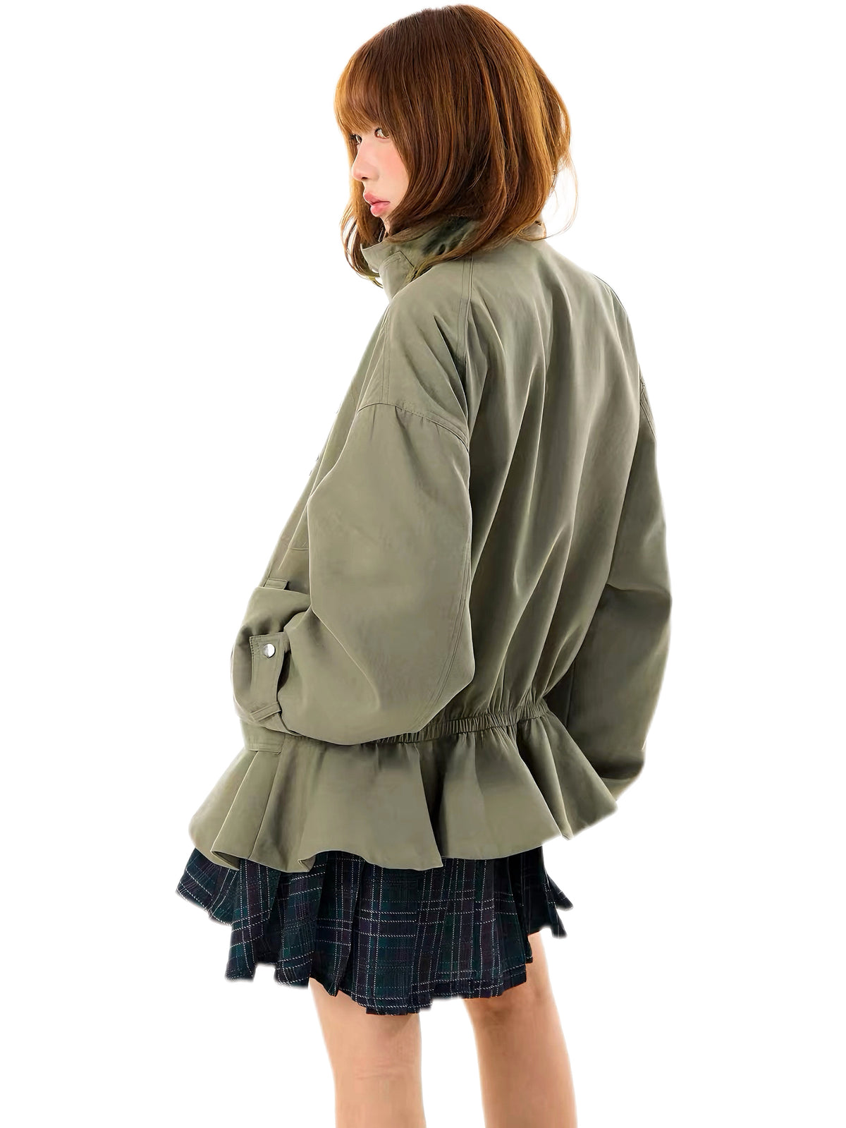 'Petal ' Vintage Floral Beaded Ruffled Hem Oversized Trench Coat