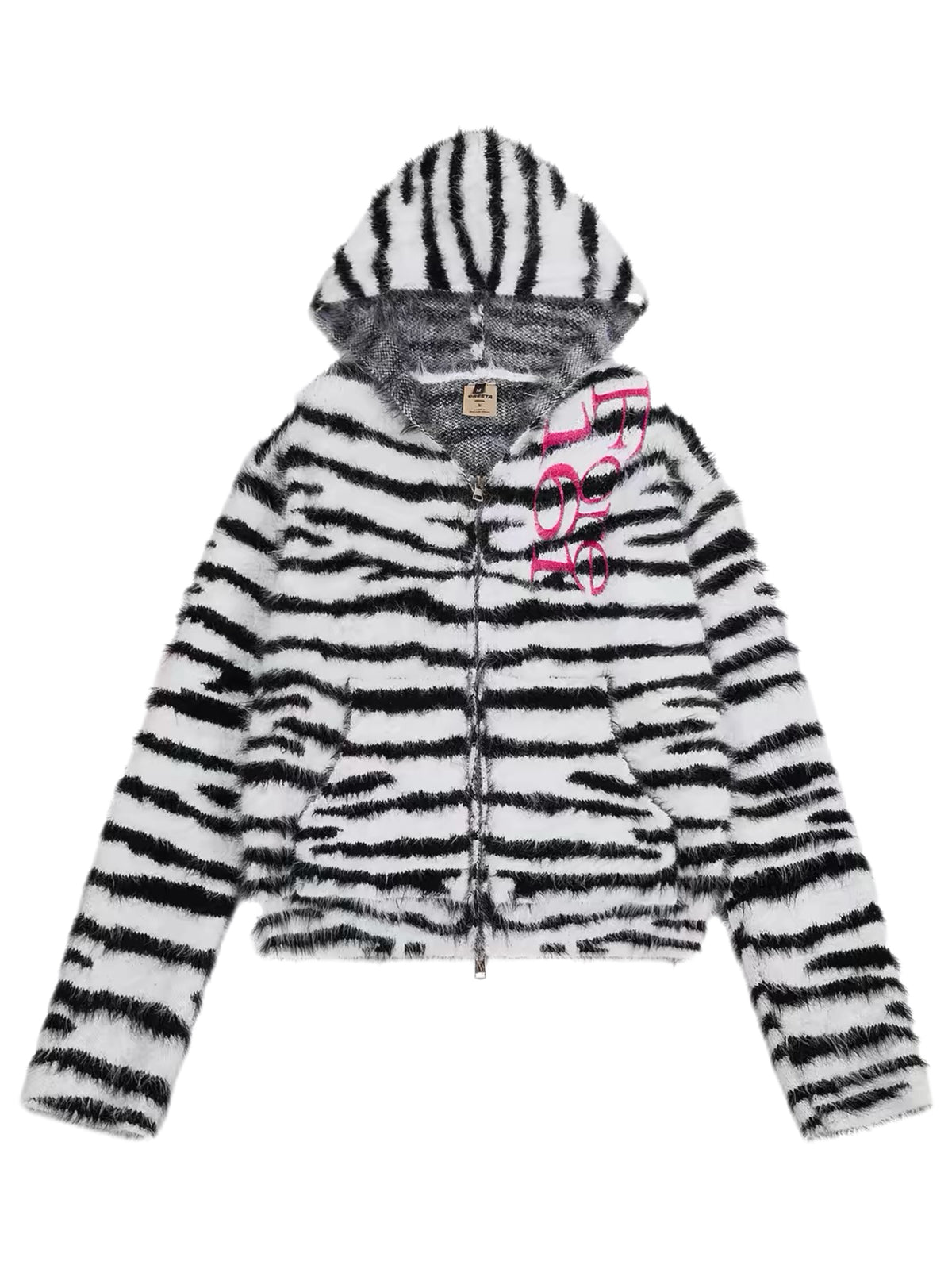 'Rogue Zebra' American Vintage Zebra Stripe Letter Embroidered Oversized Sweatshirt