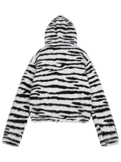 'Rogue Zebra' American Vintage Zebra Stripe Letter Embroidered Oversized Sweatshirt