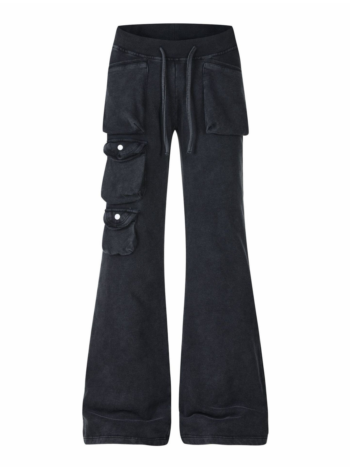 'Raven Wing'  Washed Multi-Pocket Wing Embroidered Drawstring  Pants