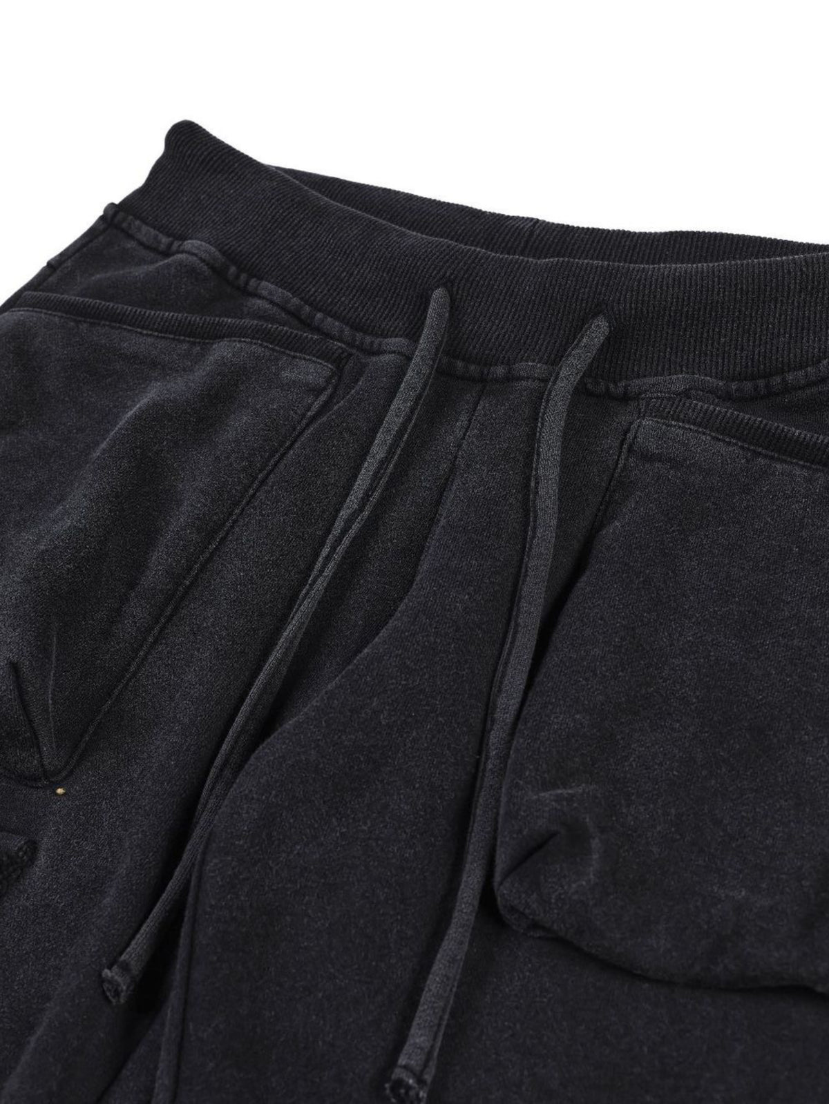 'Raven Wing'  Washed Multi-Pocket Wing Embroidered Drawstring  Pants
