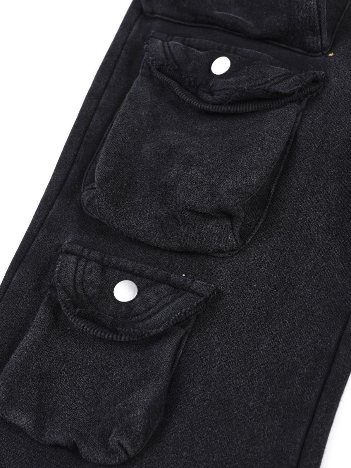 'Raven Wing'  Washed Multi-Pocket Wing Embroidered Drawstring  Pants